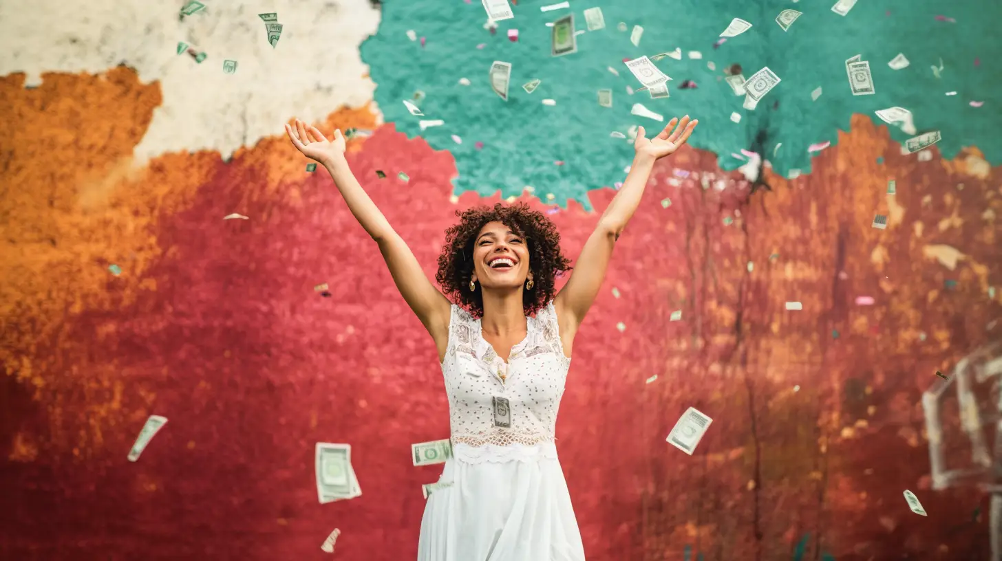 A women throwing her arms up celebrating success - Money Mindset for Women Entrepreneurs